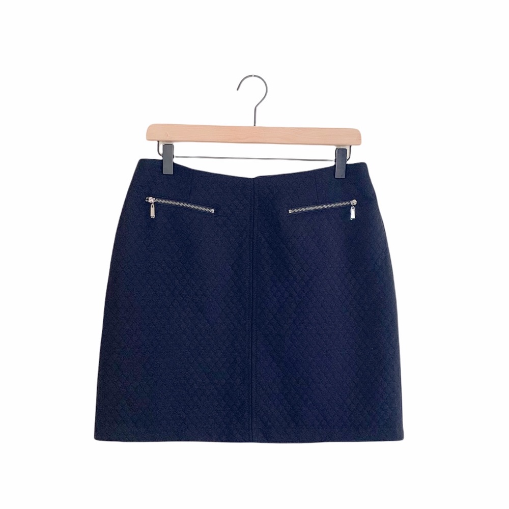 Laundry By Shelli Segal Black Textured Quilted Knit Mini Skirt Size 8